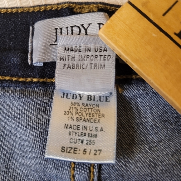 Judy Blue Lily High Rise Raw Hem Flare Jeans sz 27 8396 - Picture 5 of 10